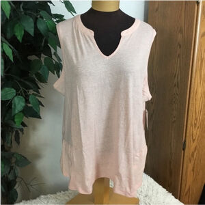 Sonoma sleeveless pullover top Woman’s size XXL peplum style Ana pink